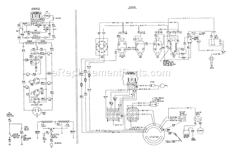 Page E Diagram and Parts List for 5565-1  Briggs and Stratton Generator